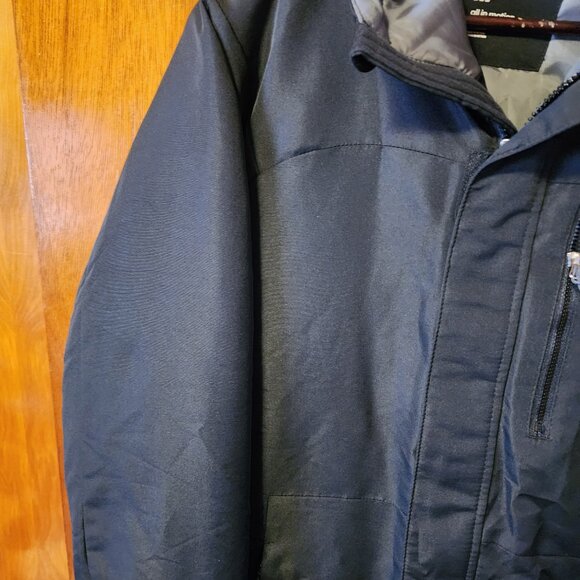 Men's Small All In Motion Black Hooded Zip Up Puffer Coat EUC - Picture 2 of 10